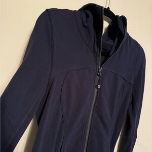Navy blue lululemon zip up athletic jacket